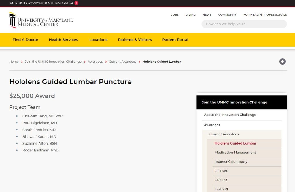 Hololens Guided Lumbar Puncture 